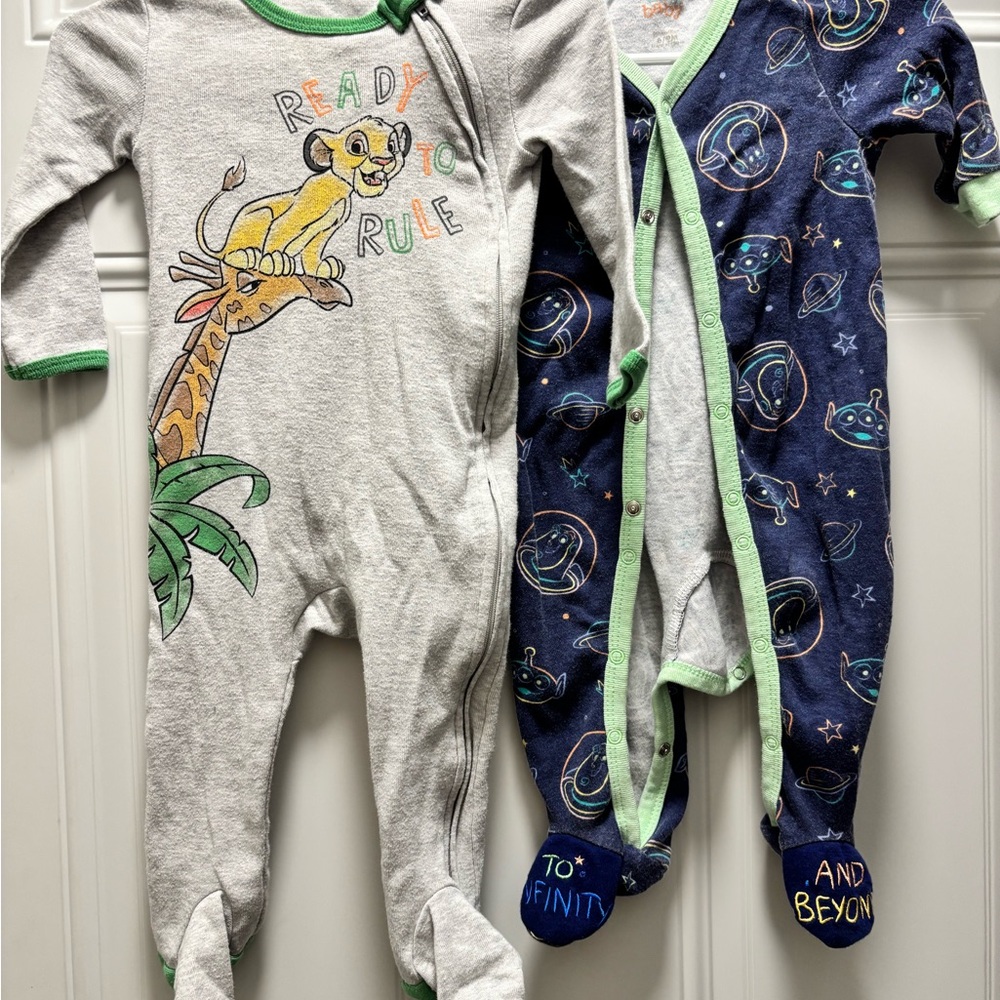 Disney Kids One Piece Footies - Gray and Blue